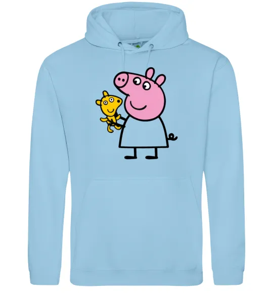 Жіноча толстовка (худі) Пеппа і мишка Блакитний фото
