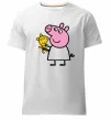 Чоловіча преміум футболка Пеппа і мишка Білий фото