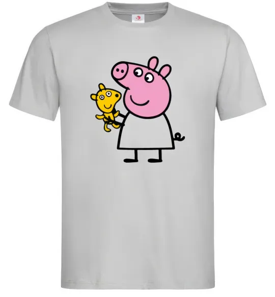 Мужская футболка Пеппа і мишка Серый фото