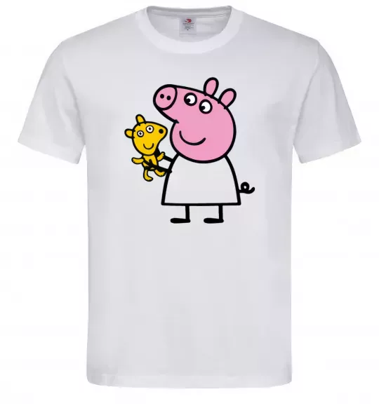 Мужская футболка Пеппа і мишка Белый фото