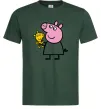 Мужская футболка Пеппа і мишка Темно-зеленый фото