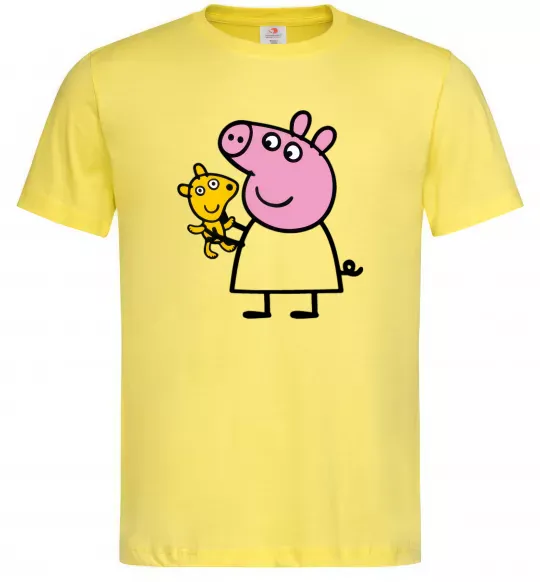 Мужская футболка Пеппа і мишка Лимонный фото