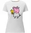 Жіноча преміум футболка Пеппа і мишка Білий фото