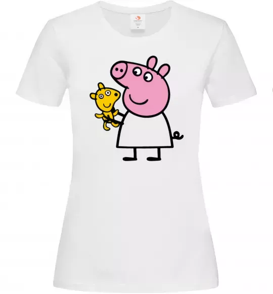 Жіноча футболка Пеппа і мишка Білий фото