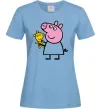 Жіноча футболка Пеппа і мишка Блакитний фото