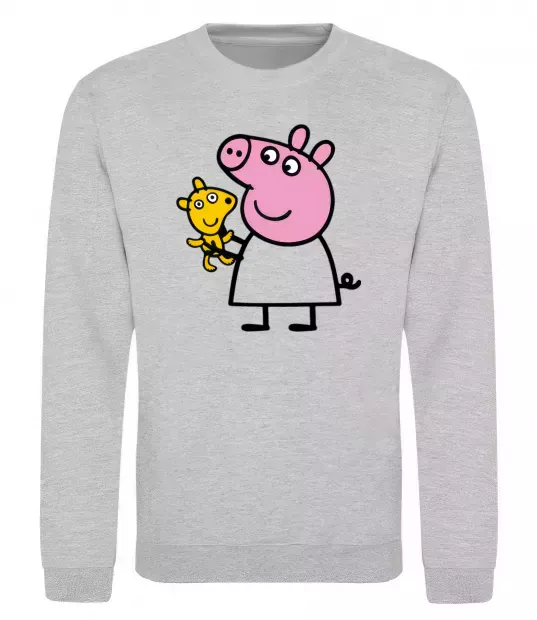 Світшот Пеппа і мишка Сірий меланж фото