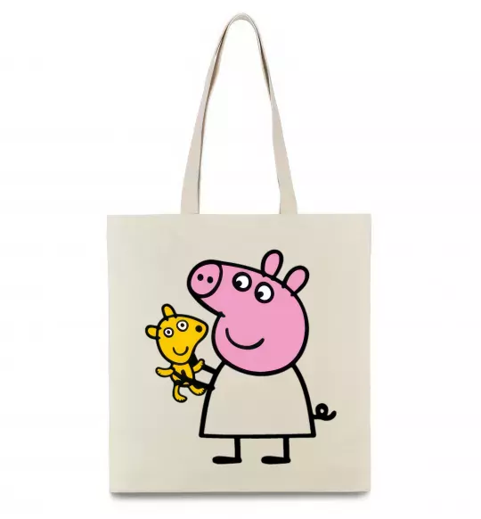 Эко-сумка Пеппа і мишка Бежевый фото