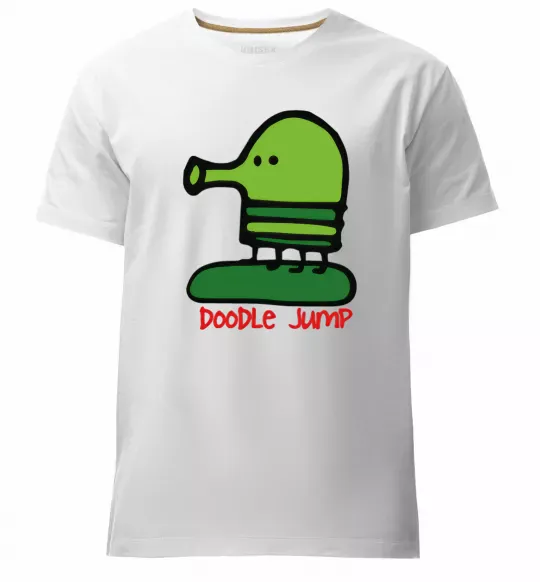 Мужская премиум футболка Doodle jumр Белый фото