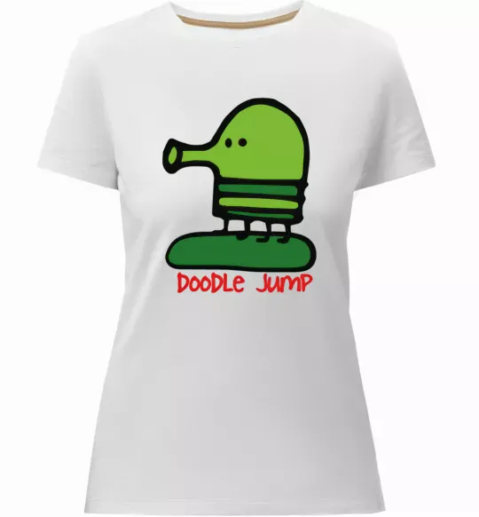 Женская премиум футболка Doodle jumр Белый фото