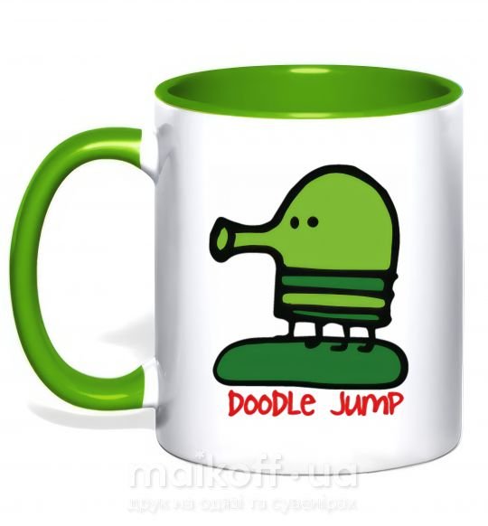 Чашка з кольоровою ручкою Doodle jumр Зелений фото