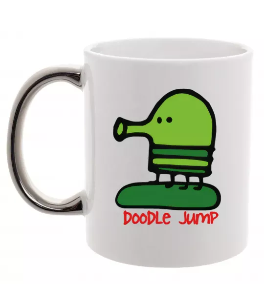 Чашка с цветной ручкой Doodle jumр Серебро фото