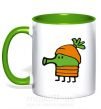 Чашка з кольоровою ручкою Doodle jumр морковка Зелений фото