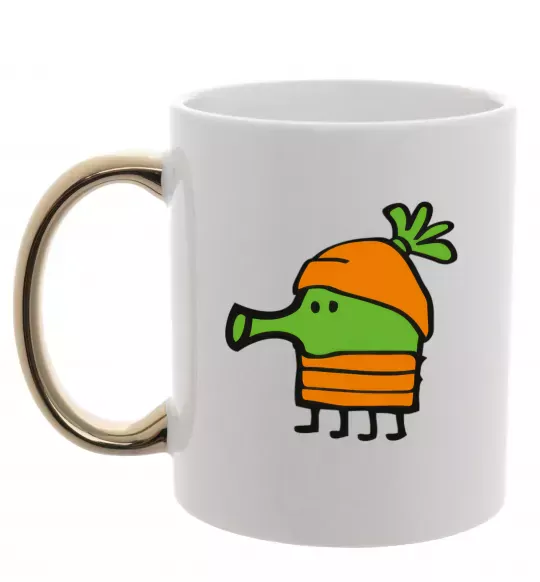 Чашка с цветной ручкой Doodle jumр морквина Золото фото