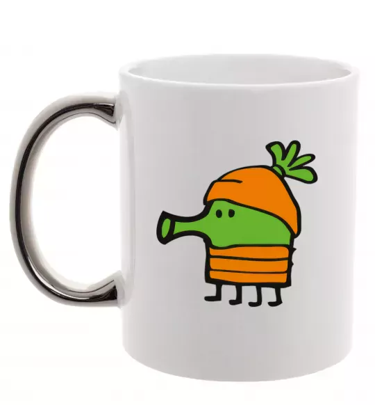 Чашка с цветной ручкой Doodle jumр морквина Серебро фото