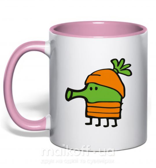 Чашка с цветной ручкой Doodle jumр морковка Нежно розовый фото