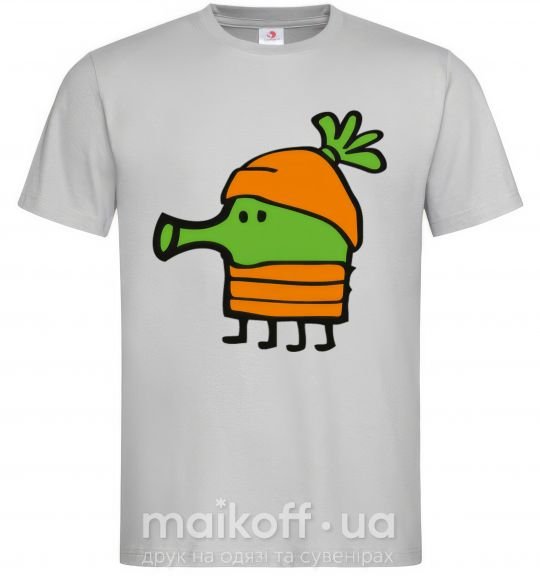 Мужская футболка Doodle jumр морковка Серый фото