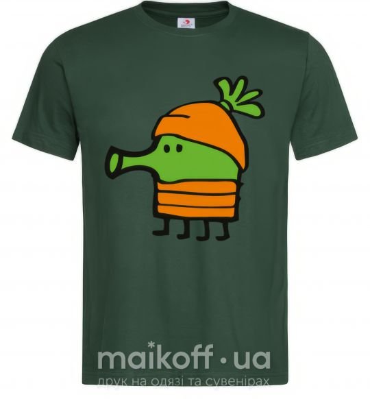 Мужская футболка Doodle jumр морковка Темно-зеленый фото