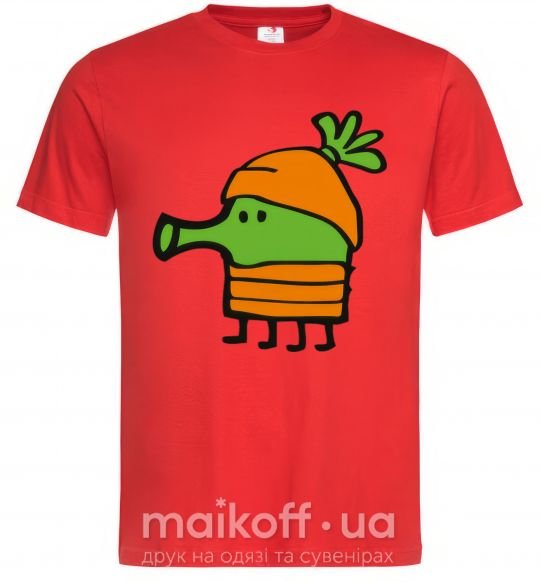 Мужская футболка Doodle jumр морковка Красный фото