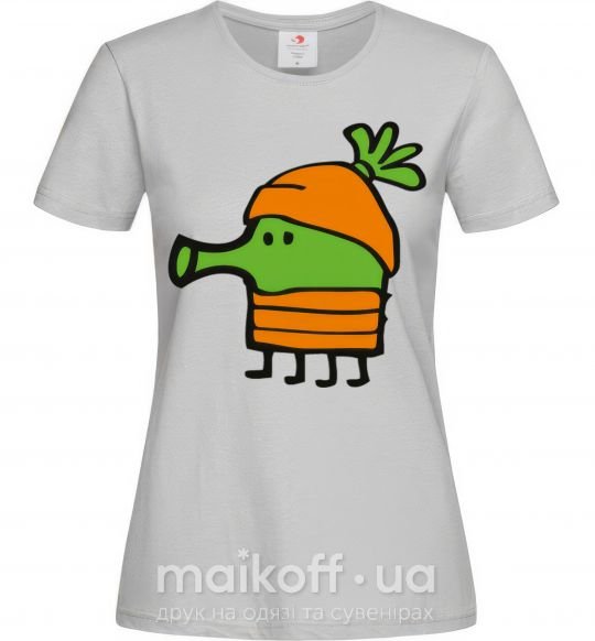 Женская футболка Doodle jumр морковка Серый фото