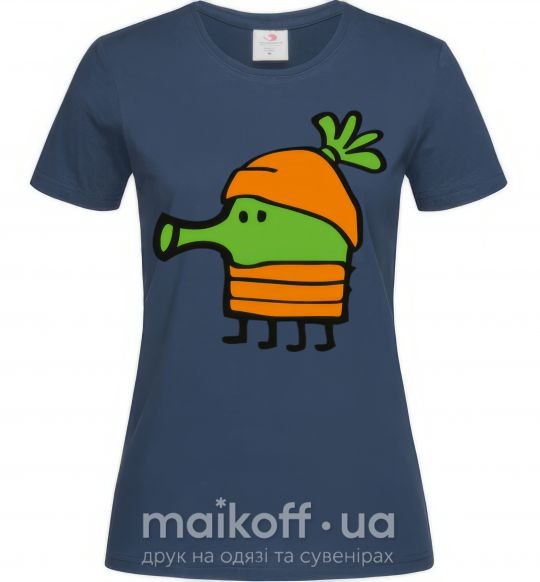 Жіноча футболка Doodle jumр морковка Темно-синій фото