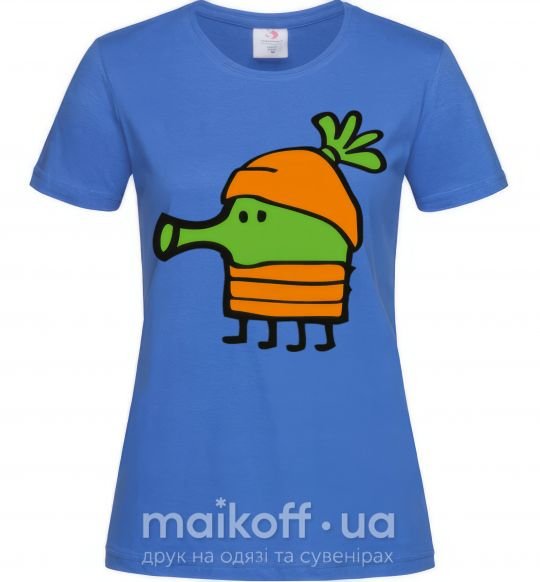 Женская футболка Doodle jumр морковка Ярко-синий фото