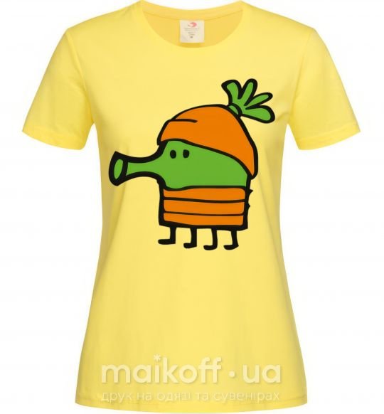 Женская футболка Doodle jumр морковка Лимонный фото