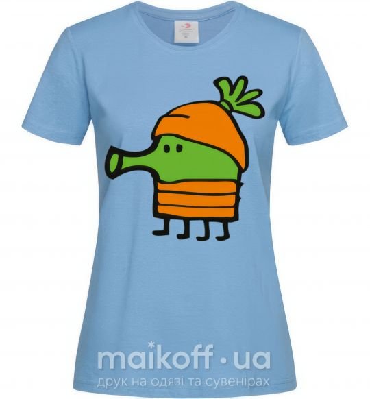 Жіноча футболка Doodle jumр морковка Блакитний фото