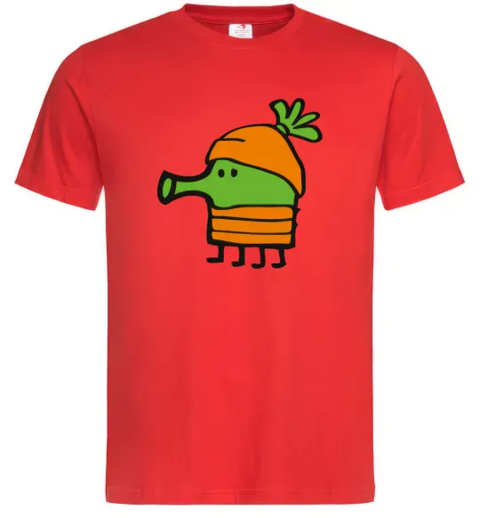 Мужская футболка Doodle jumр морквина Красный фото