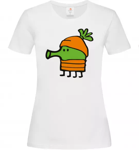 Жіноча футболка Doodle jumр морквина Білий фото
