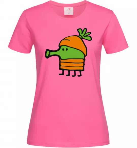Жіноча футболка Doodle jumр морквина Яскраво-рожевий фото