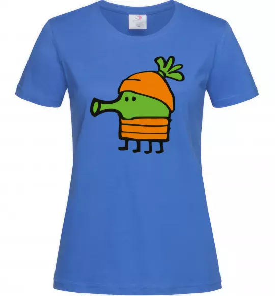 Жіноча футболка Doodle jumр морквина Яскраво-синій фото