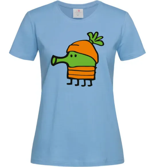 Жіноча футболка Doodle jumр морквина Блакитний фото