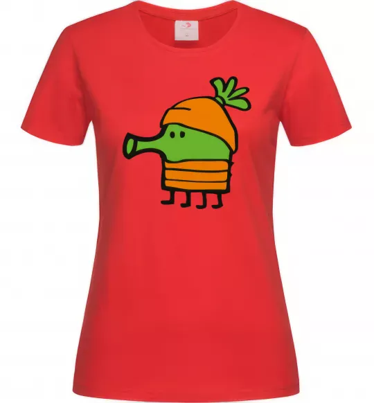 Жіноча футболка Doodle jumр морквина Червоний фото