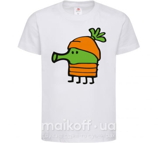 Детская футболка Doodle jumр морковка Белый фото