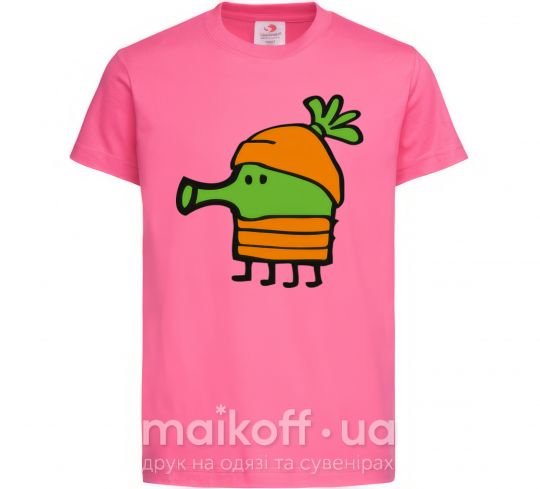 Дитяча футболка Doodle jumр морковка Яскраво-рожевий фото