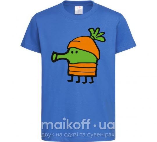 Детская футболка Doodle jumр морковка Ярко-синий фото