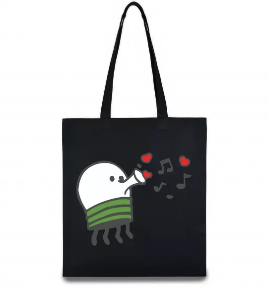 Еко-сумка Doodle jumр сердечки Чорний фото