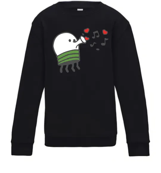 Детский Свитшот Doodle jumр сердечки Черный фото