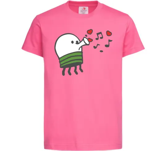 Дитяча футболка Doodle jumр сердечки Яскраво-рожевий фото