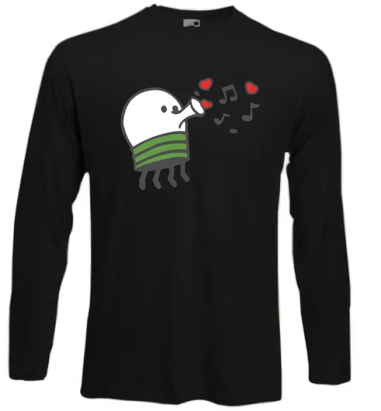 Лонгслів Doodle jumр сердечки Чорний фото