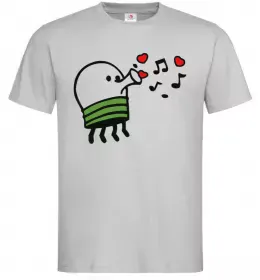 Мужская футболка Doodle jumр сердечки Серый фото