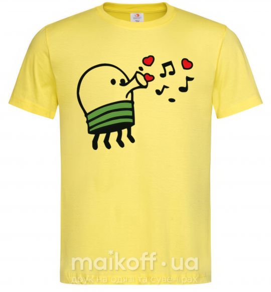 Мужская футболка Doodle jumр сердечки Лимонный фото