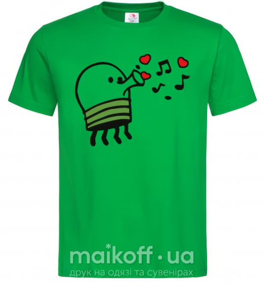 Мужская футболка Doodle jumр сердечки Зеленый фото