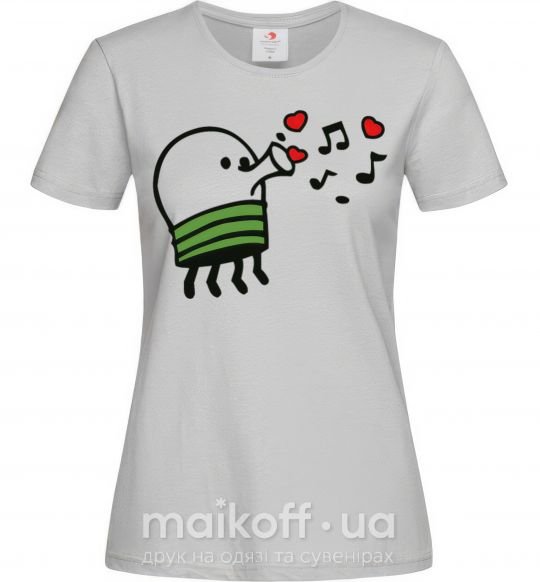 Жіноча футболка Doodle jumр сердечки Сірий фото