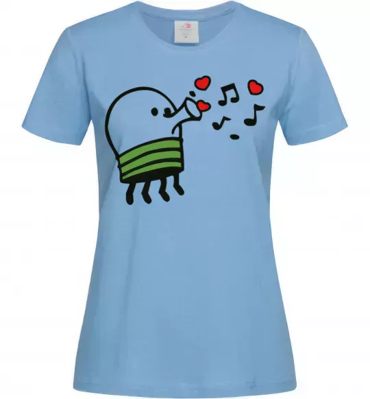 Жіноча футболка Doodle jumр сердечки Блакитний фото