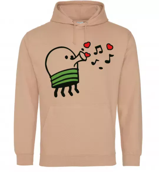 Мужская толстовка (худи) Doodle jumр сердечки Песочный фото