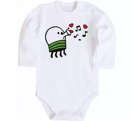 Детский боди Doodle jumр сердечки Белый фото