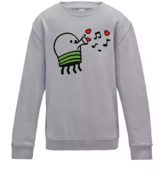 Детский Свитшот Doodle jumр сердечки Серый меланж фото