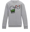 Детский Свитшот Doodle jumр сердечки Серый меланж фото