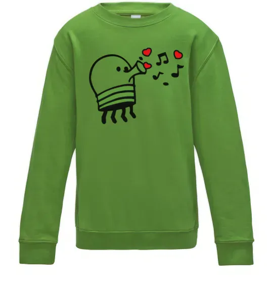 Детский Свитшот Doodle jumр сердечки Лаймовый фото